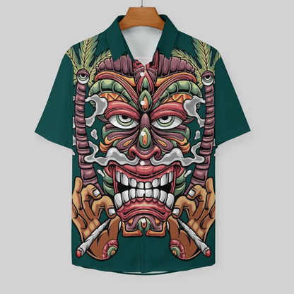 Men's TIKI Print Casual Short Sleeve Shirt 2306102577