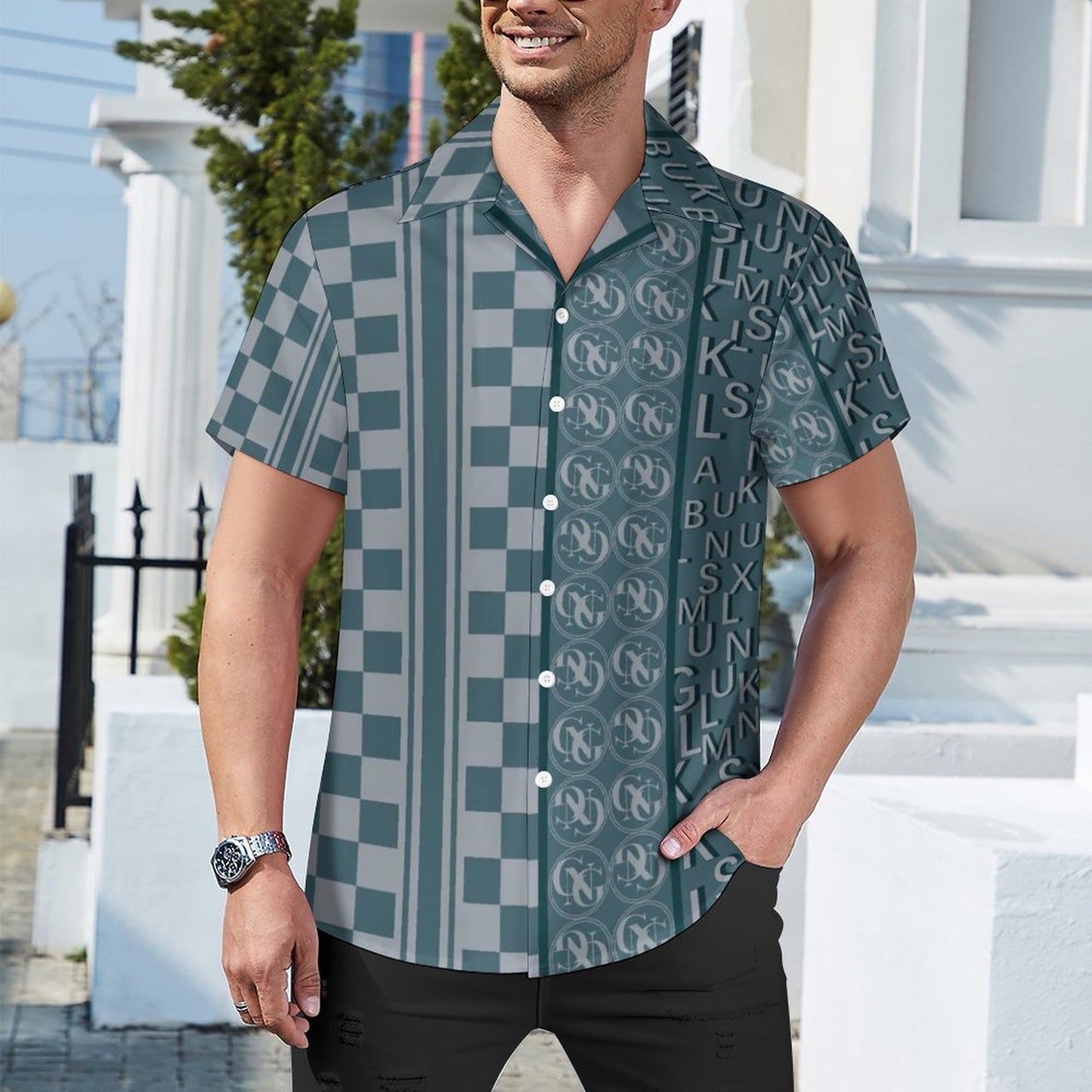 Men's Hawaiian Casual Short Sleeve Shirt 2305101704