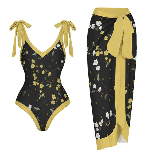 Casual Printed One-Piece Swimsuit And Cover Up 2305102667