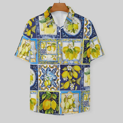 Men's Fashion Casual Printed Short Sleeve Shirts 2305107064