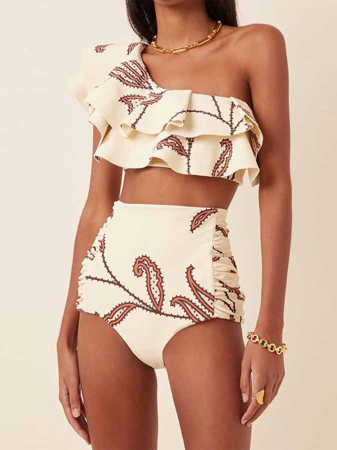 One-Shoulder Ruffled Bikini