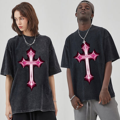 Unisex Vintage Solid Wash T-Shirts 2305103942