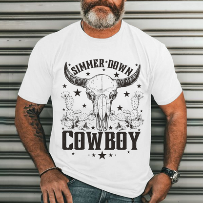 Cowboy Men's Casual Printed T-Shirt