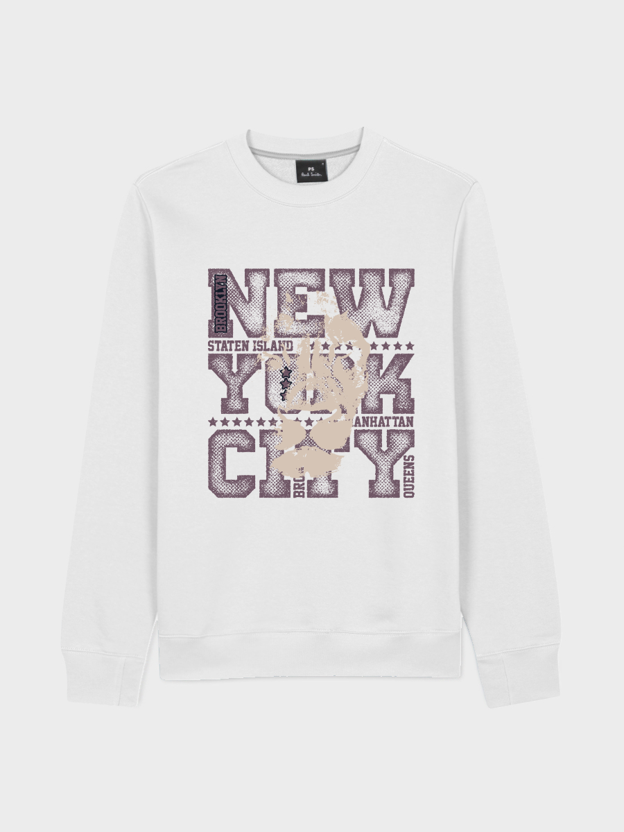 Men's Round Neck Casual Letter Printed Long Sleeve Sweatshirt