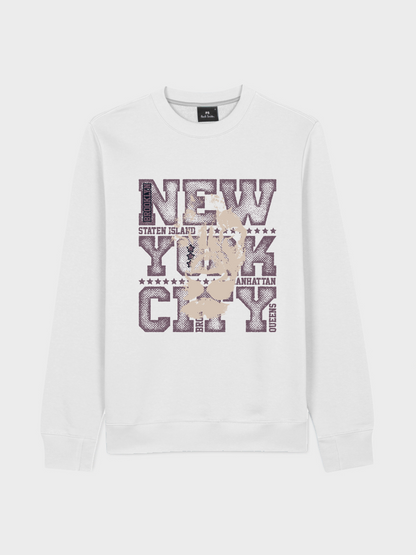 Men's Round Neck Casual Letter Printed Long Sleeve Sweatshirt