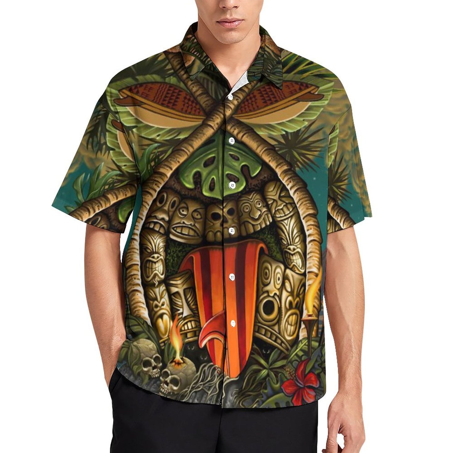 Men's Hawaiian Print Resort Shirt 2305101685