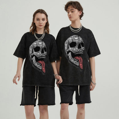 Unisex Vintage Solid Wash T-Shirts 2305104085