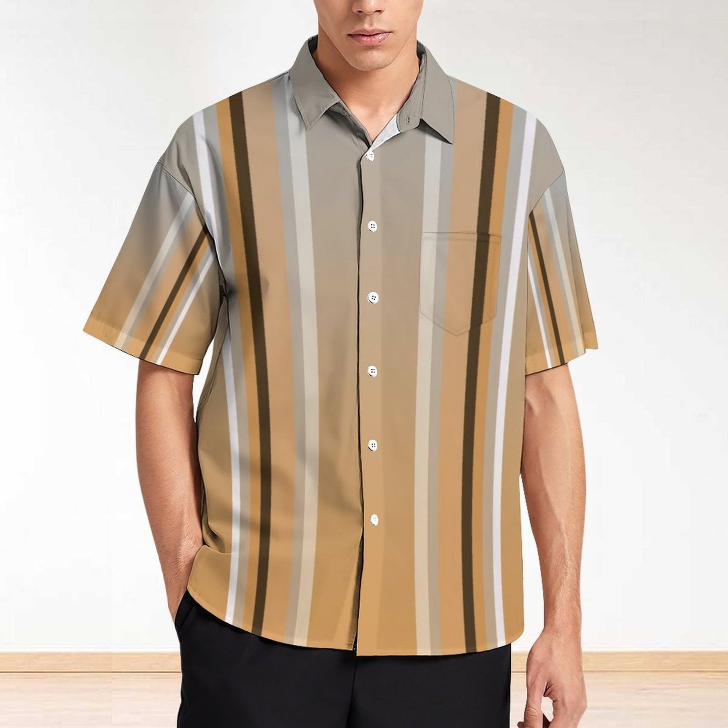 Men's Hawaiian Print Resort Shirt 2305100187