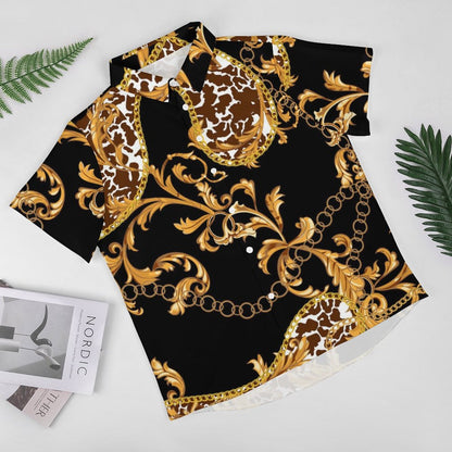 Men's Fashion Casual Printed Short Sleeve Shirts 2306105122