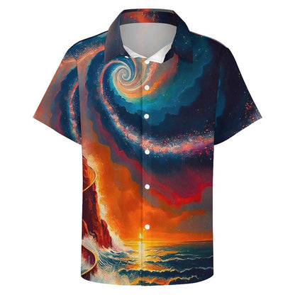 Men's Hawaiian Print Resort Shirt 2305101778