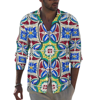 Men's Casual Printed Long Sleeve Shirt 2306103085