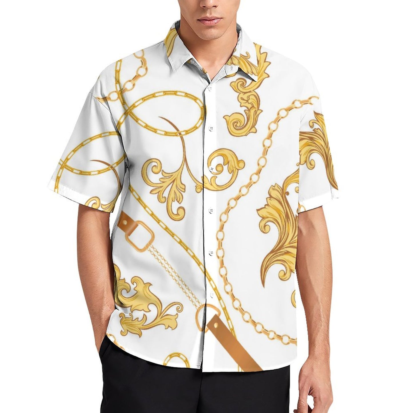 Men's Fashion Casual Printed Short Sleeve Shirts 2306100783