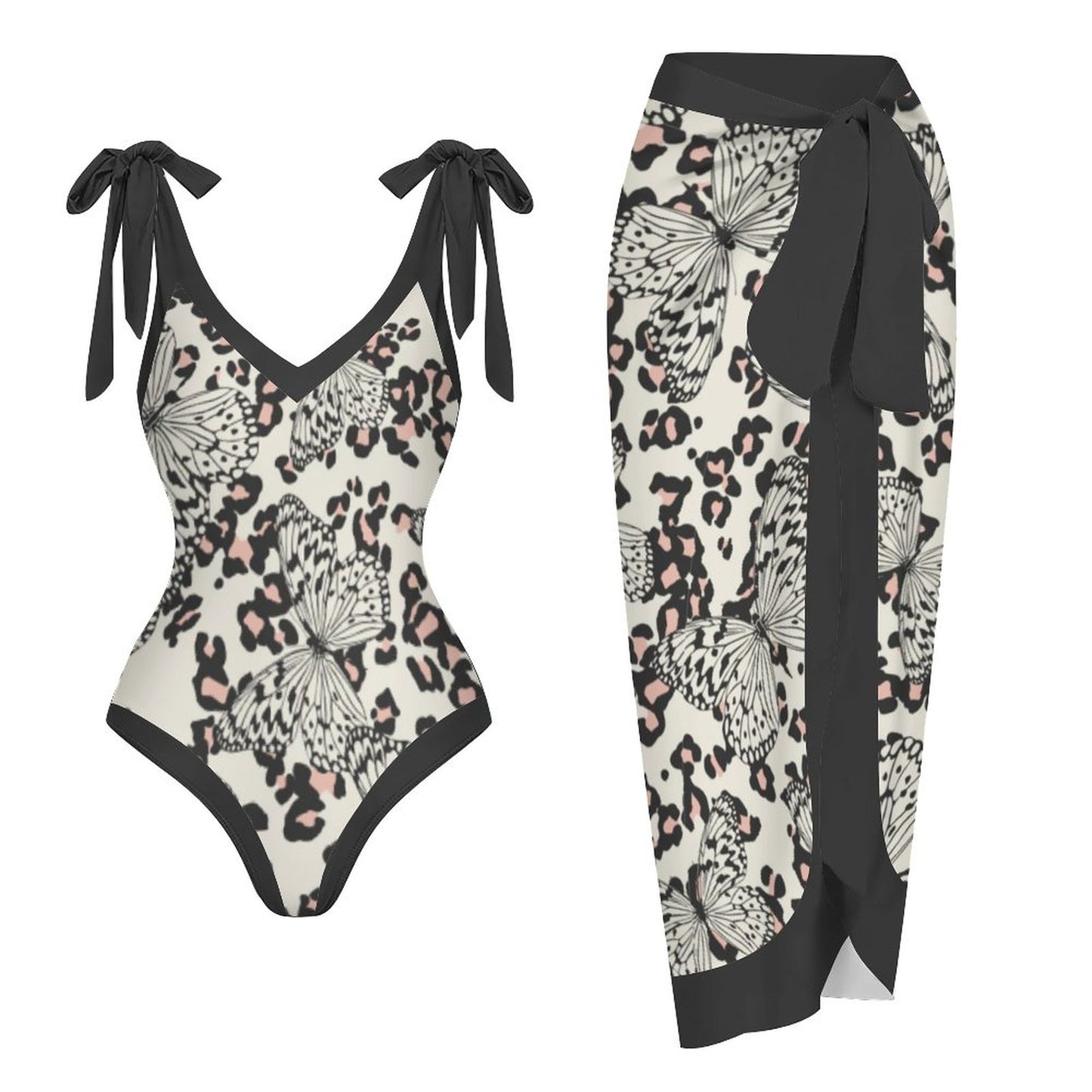 Casual Printed One-Piece Swimsuit And Cover Up 2305102872