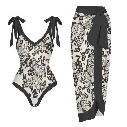 Casual Printed One-Piece Swimsuit And Cover Up 2305102872