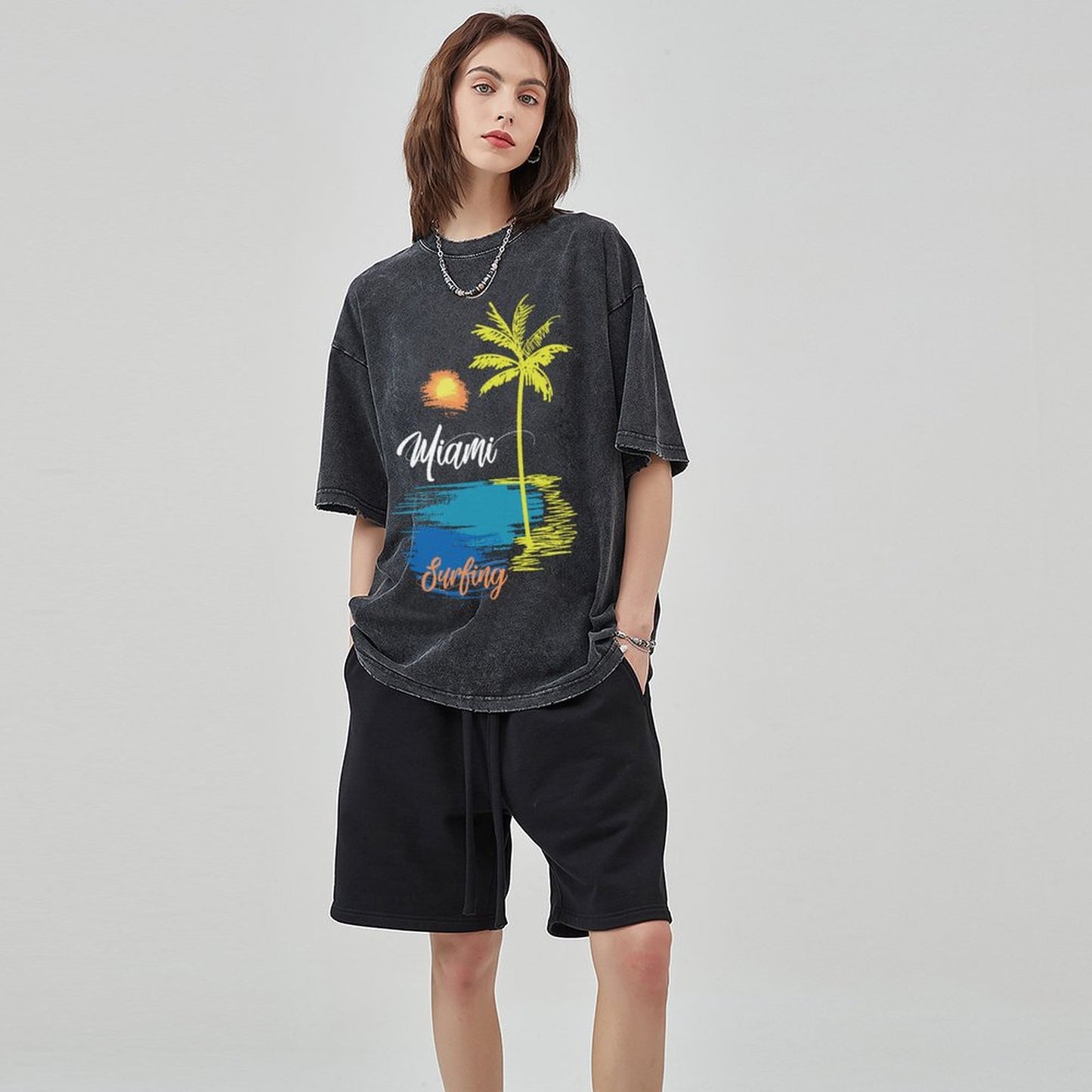 Unisex Vintage Solid Wash T-Shirts 2305101931