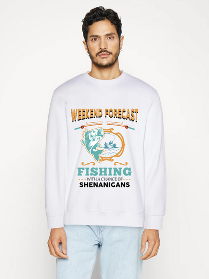 Men's Round Neck Casual Fishing Printed Long Sleeve Sweatshirt