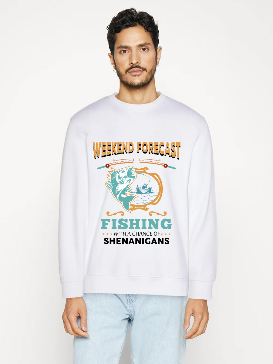 Men's Round Neck Casual Fishing Printed Long Sleeve Sweatshirt