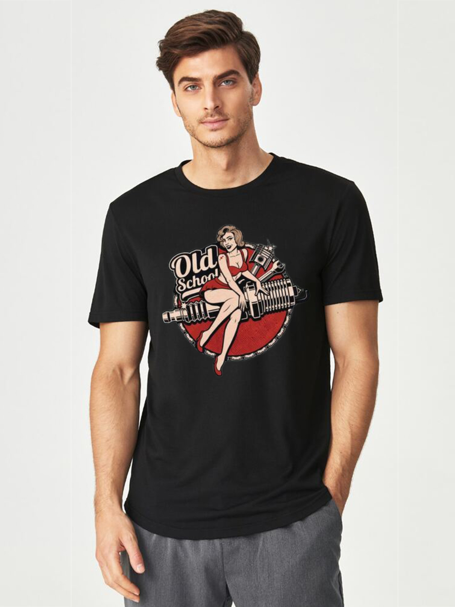 Unisex Round Neck Casual Printed Short Sleeve T-Shirt
