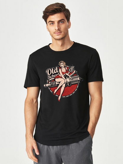 Unisex Round Neck Casual Printed Short Sleeve T-Shirt
