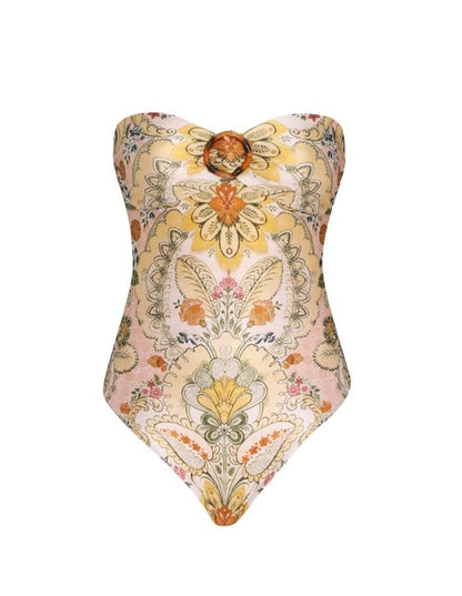 Ring Bikin One-Piece Midi Dress Swimsuit