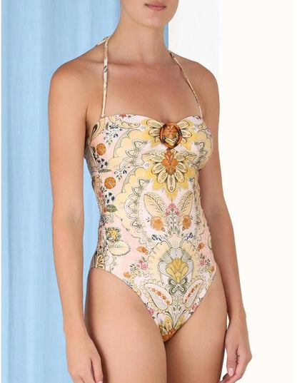 Ring Bikin One-Piece Midi Dress Swimsuit